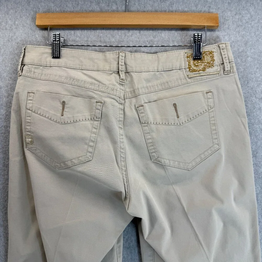 Christopher Blue Womens Cropped Khaki Tan Pants Classic Casual Capri Size 10 - Picture 8 of 15